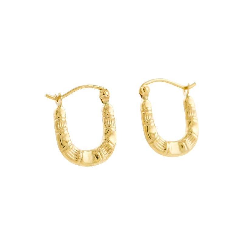 Best hoop earrings with hammered gold for a rustic yet elegant look-10K Gold x Bamboo Motif Creole Hoops