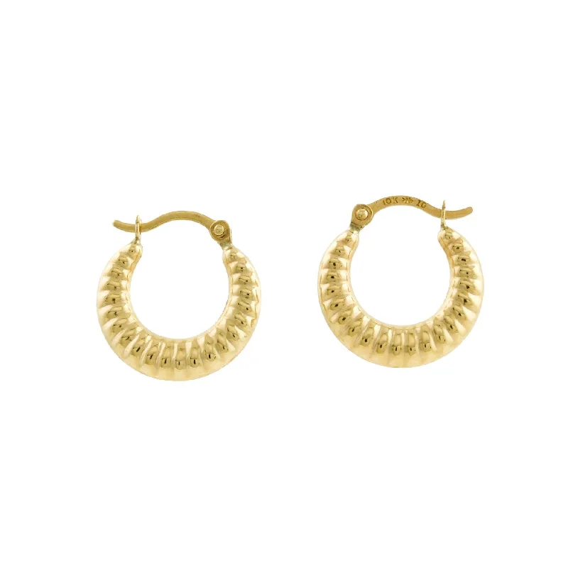 Hoop earrings with crescent moon shapes for a celestial and mystical appearance-10K Gold x 'Croissant' Creole Hoops