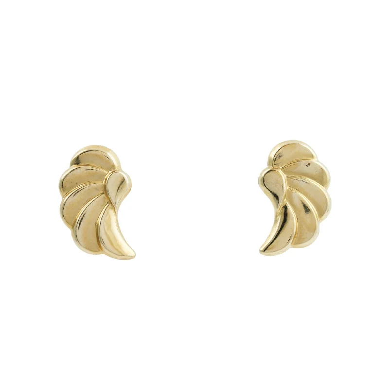 Best hoop earrings with smooth ceramic finishes for a polished, clean style-Angelic 10k Gold x Cherub Wing Earrings