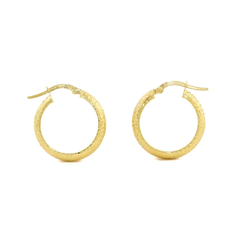 Hoop earrings with pearl accents for a chic and classic style-14k Gold x 4mm Textured Huggie Hoops