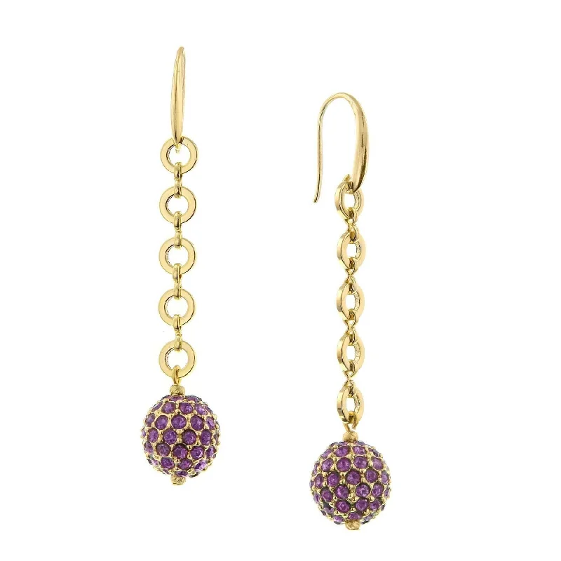 Best hoop earrings with custom designs for a personalized, unique accessory-1928 Jewelry Amethyst Purple Crystal Linear Fireball Earrings