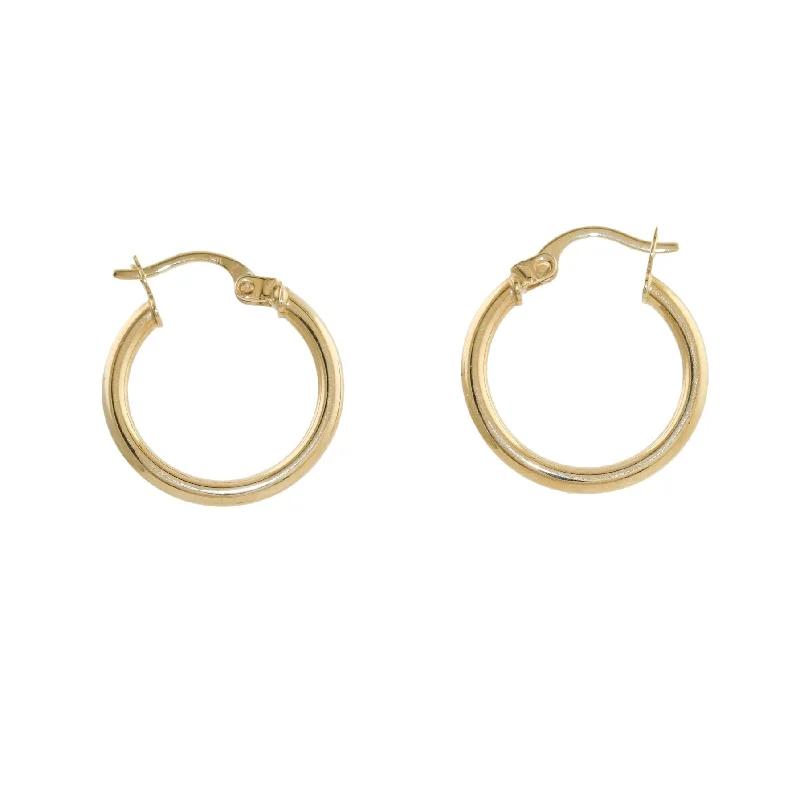 Hoop earrings with resin accents for a bold and colorful design-14k Gold Large Tube Hoop Earrings