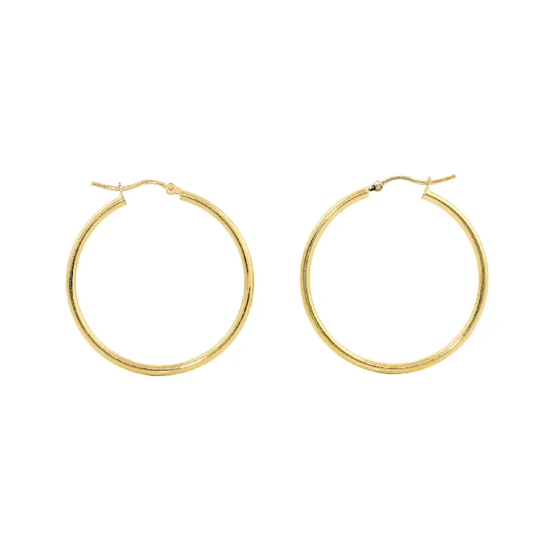 Best hoop earrings with custom engravings for a personalized and meaningful gift-14k Gold x 2mm Slim Round Tube Hoops