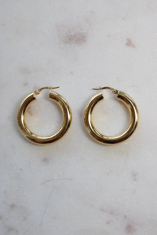 Hoop earrings with removable pendants for a versatile and customizable accessory-18k Chunky Gold Hoops