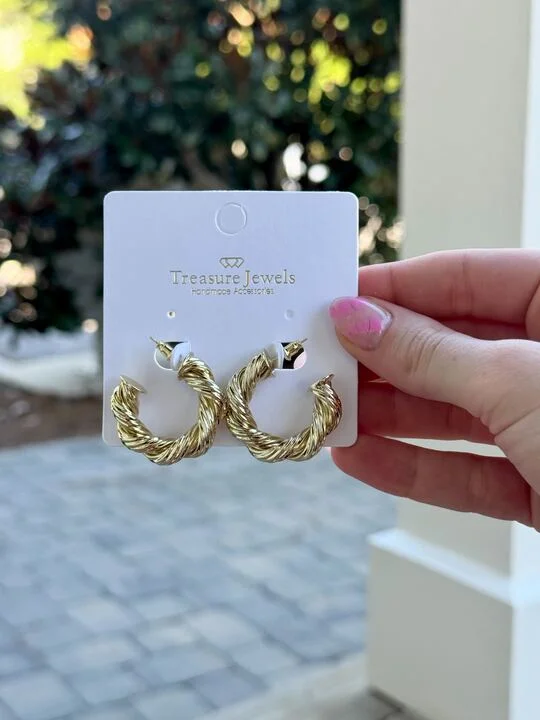 Lightweight hoop earrings for comfortable and all-day wear-The Jennifer Hoop Earrings by Treasure Jewels