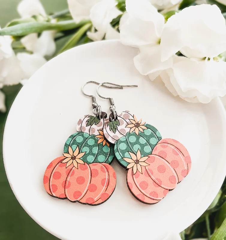 Best hoop earrings with vintage-style detailing for a nostalgic and timeless look-Adorable Fall Pumpkin Earrings