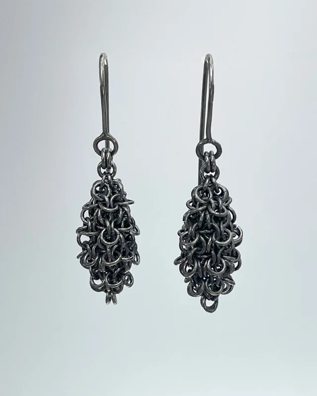 Hoop earrings with hammered textures for a boho-chic and rustic vibe-Alison Evans Oxidized Silver Pod Earrings