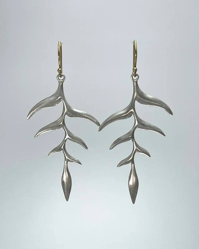 Hoop earrings with cut-out designs for a creative and lightweight effect-Annette Ferdinandsen Silver Bird of Paradise Earrings