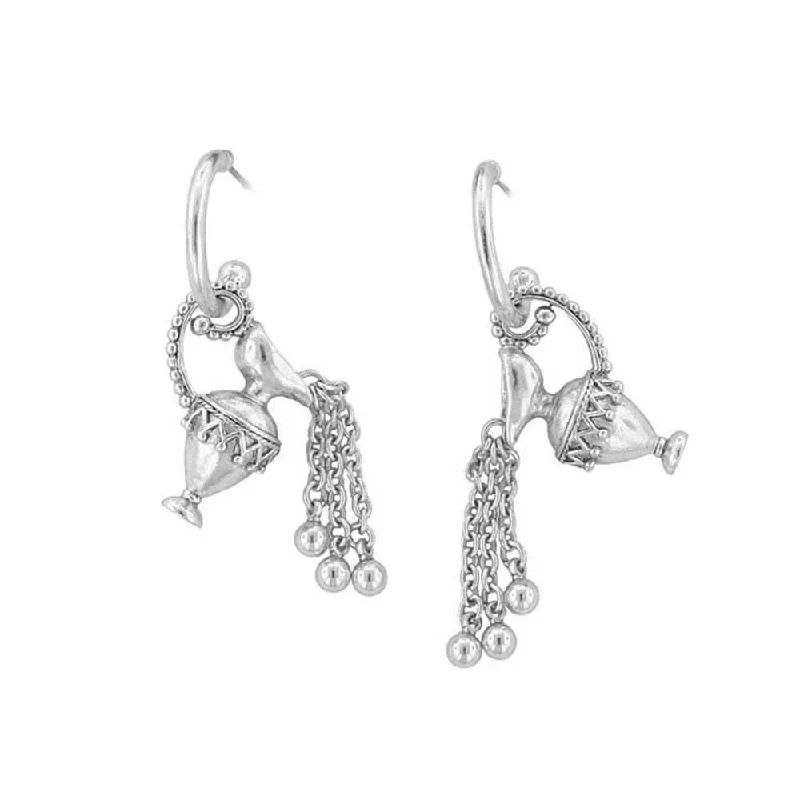 Hoop earrings with artistic filigree designs for an intricate, delicate finish-Antiquities Couture Flowing Ewer Hoop Earrings