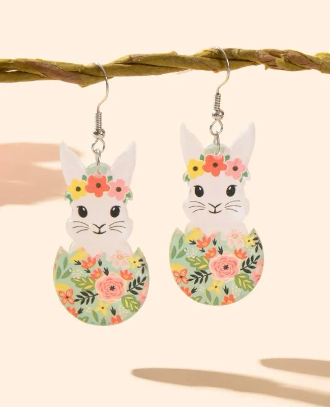 Best hoop earrings with custom designs for a personalized, unique accessory-Beautiful Acrylic Bunny Earrings