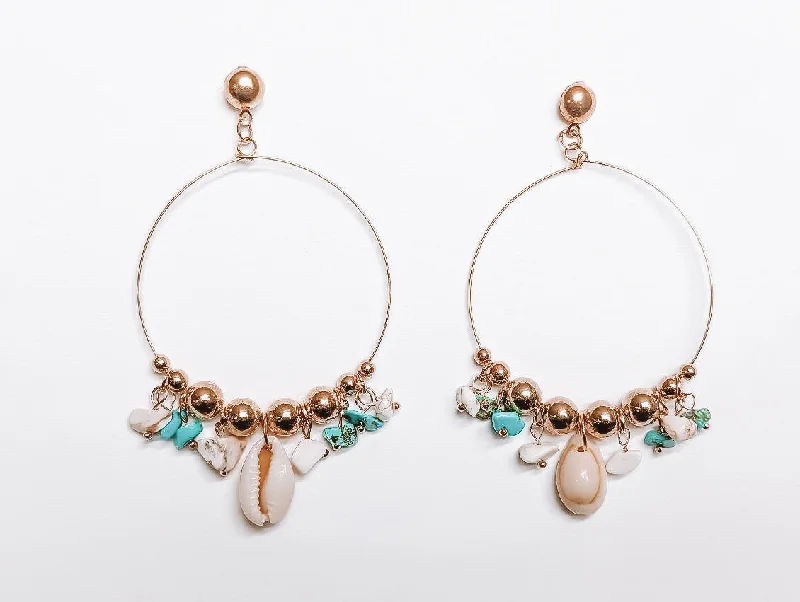 Best hoop earrings with baroque pearls for a luxurious and elegant vibe-Beautiful Large Beach Hoop Earrings