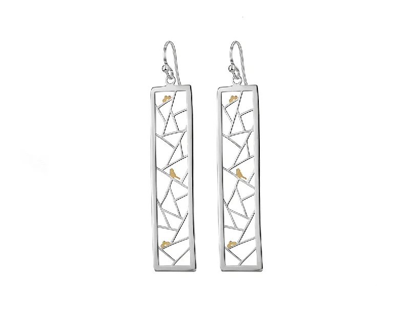 Hoop earrings with a matte black finish for a sleek, edgy vibe-Birds Kirigami Earring