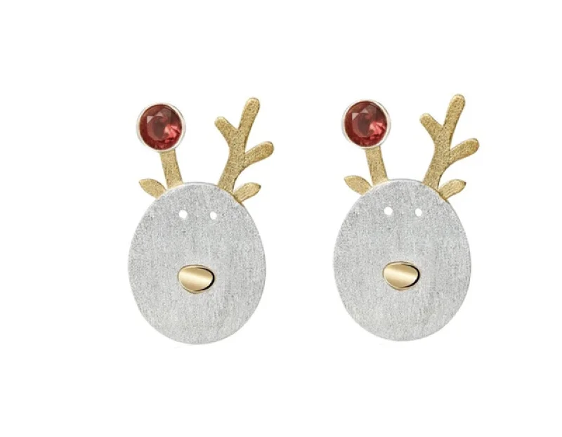 Best hoop earrings with marbled designs for a trendy and artistic effect-Christmas Reindeer Earring