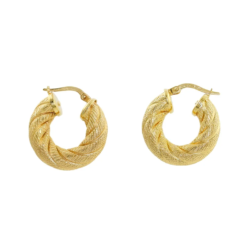 Best hoop earrings with Swarovski crystals for added sparkle and luxury-Cleopatra Small Twist Hoops 14k Yellow Gold