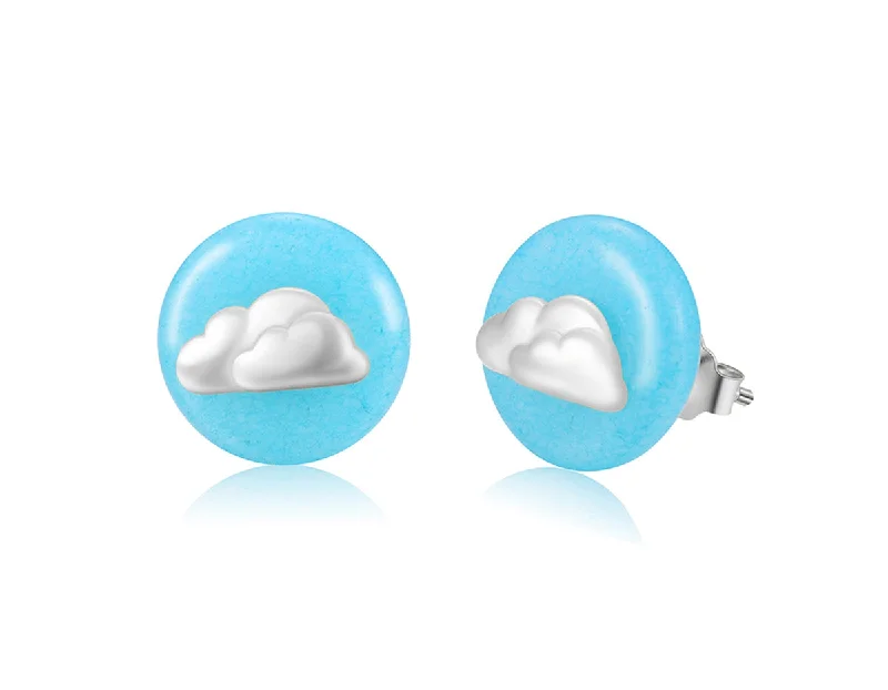 Hoop earrings with leather accents for a sleek and bold combination-Cloud Stud Earring