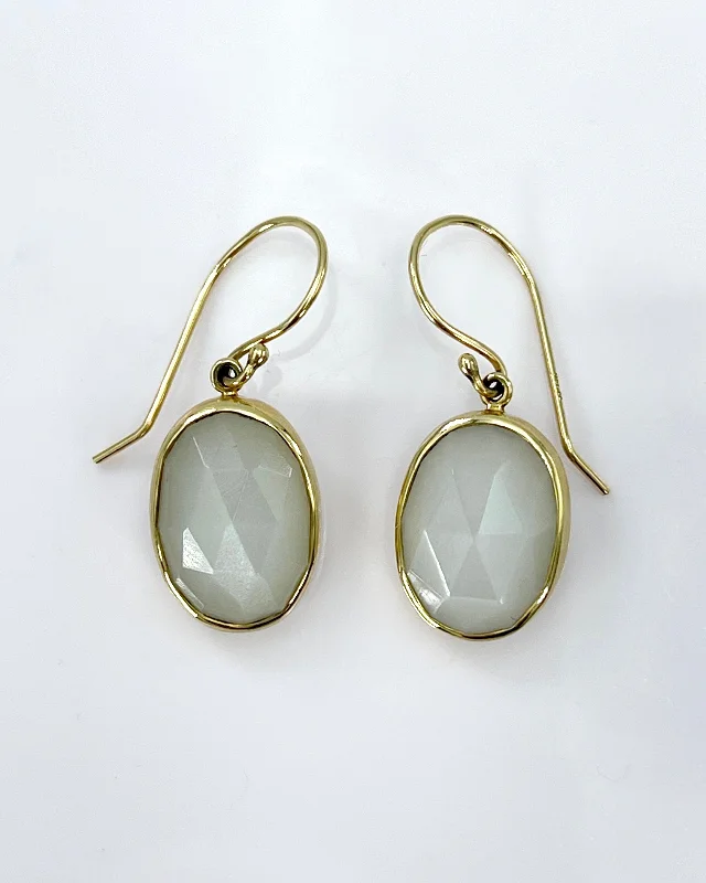 Best hoop earrings with angel wing accents for a spiritual and meaningful design-Jamie Joseph White Moonstone Earrings