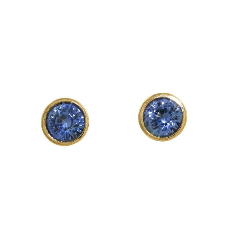 Hoop earrings with open designs for a modern, lighthearted vibe-Cornflower Sapphire Studs in 18k