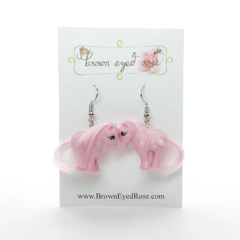 Hoop earrings with luxe velvet finishes for a rich and luxurious touch-Cotton Candy Retro My Little Pony Earrings