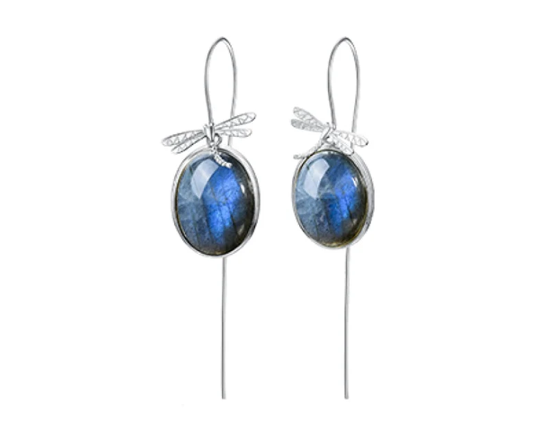 Best hoop earrings with vintage-style detailing for a nostalgic and timeless look-Dragonfly Labradorite Earring