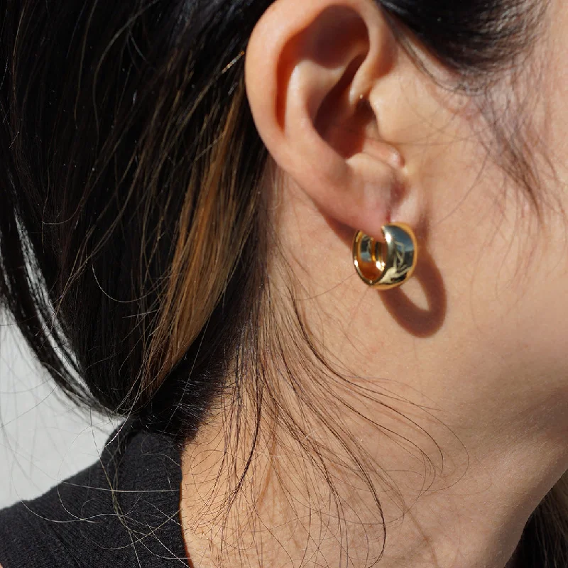 Best hoop earrings with gemstone accents for a colorful and elegant appearance-Earrings: Wide 14K Gold Hoop Mini