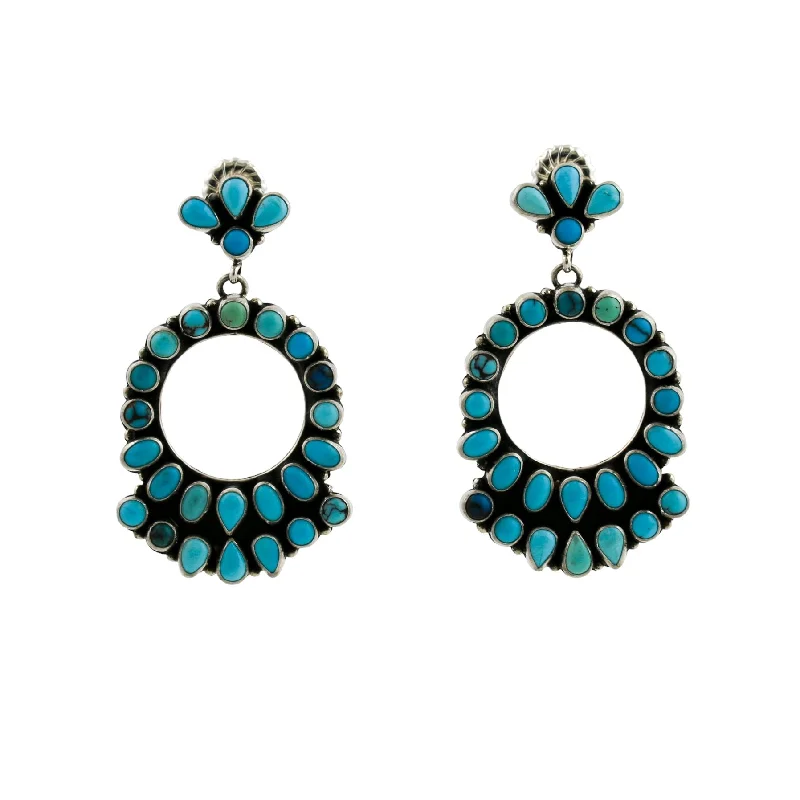 Best hoop earrings with vintage coins for a retro, antique-inspired style-Egyptian Turquoise Dream Circle Earrings