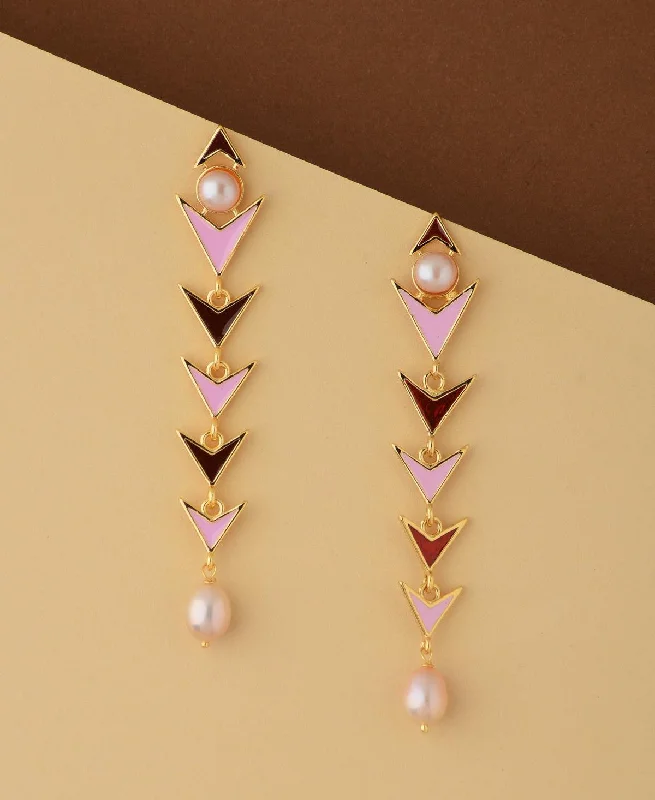 Hoop earrings with dangling charms for a playful and fun look-Fashionable Pearl Hang Earring