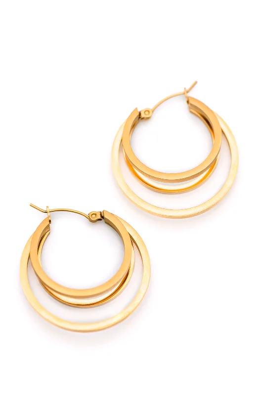 Hoop earrings with hammered copper for a warm and rustic aesthetic-Get In Line Hoop Earrings - 11/22