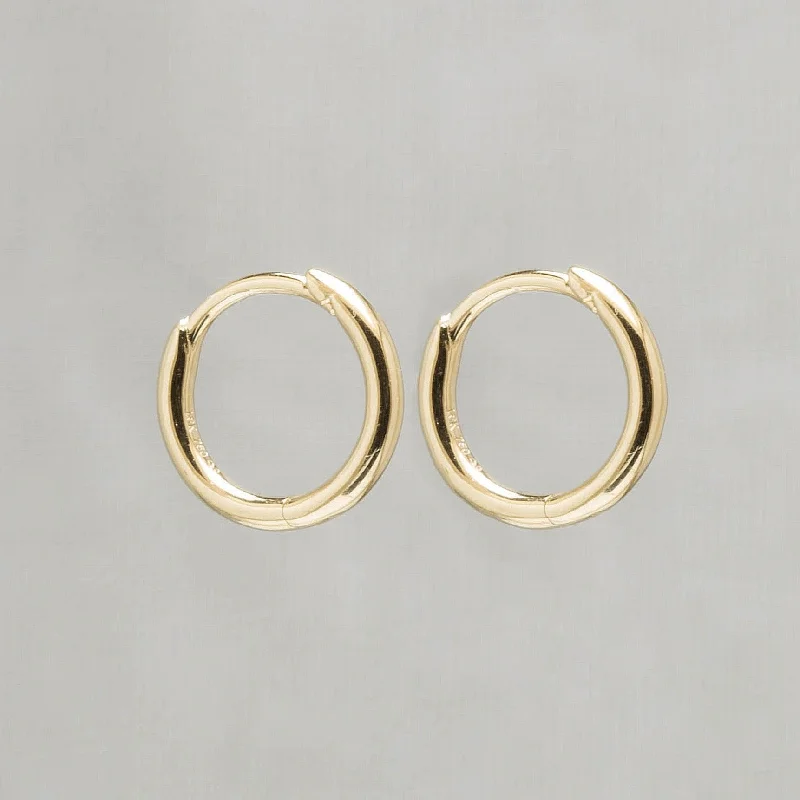 Best hoop earrings with braided leather for a rustic, stylish finish-Gold and Silver Plain Round Hoop Earrings