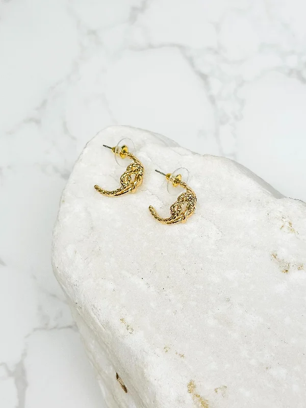 Best hoop earrings with oval shapes for a unique and elongated design-Gold Dipped Knot Hoop Earrings - Yellow Gold