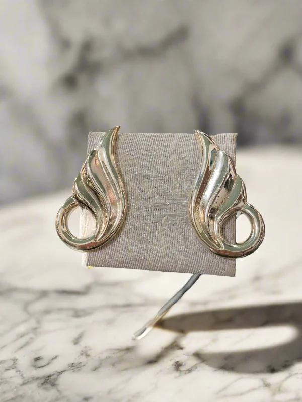 Best hoop earrings with asymmetrical designs for a fashion-forward, avant-garde look-Greek Wave Earrings in Sterling Silver (GT-13)