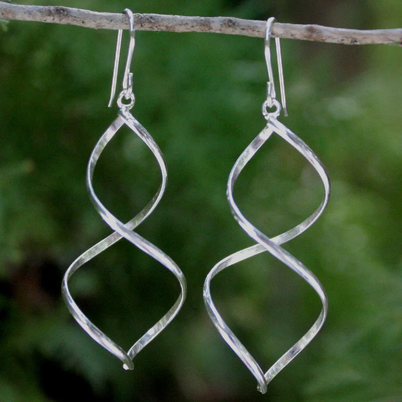 Best hoop earrings with lever-back closures for secure and easy wear-Helix Modern Sterling Silver Dangle Earrings