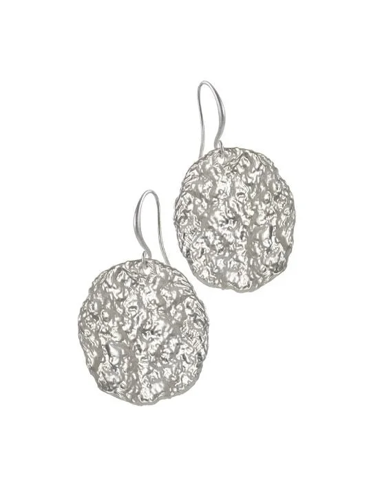 Best hoop earrings with geometric pendants for a modern, chic appeal-Hot Tomato Waining Moon Earrings in Matte Silver