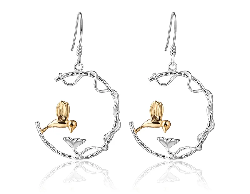 Best hoop earrings with crescent-shaped designs for a bold, moon-inspired style-Hummingbird Earring