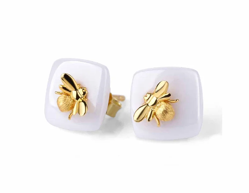 Best hoop earrings with rose gold for a romantic and warm aesthetic-Kiss from a Bee Earring