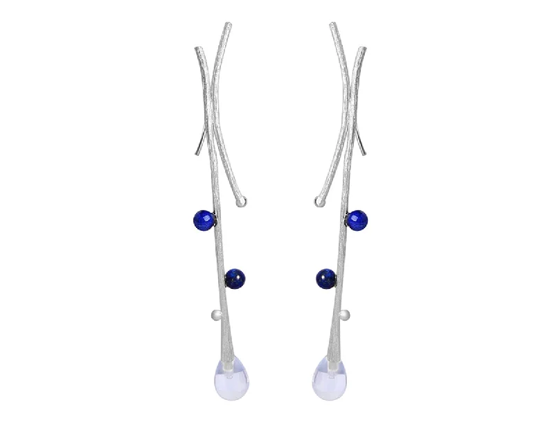 Best hoop earrings with sparkling cubic zirconia for a brilliant, budget-friendly effect-Lapis Tree Vines Earring