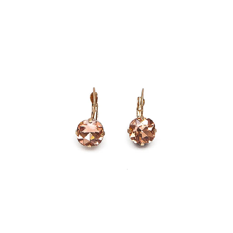 Hoop earrings with leather accents for a sleek and bold combination-Lovett Peach Cushion Cut Crystal Earrings