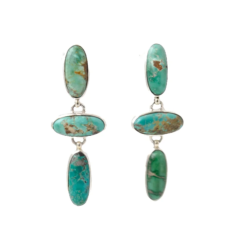 Hoop earrings with diamond-cut surfaces for added sparkle and shine-Lush Turquoise Dangle Earrings