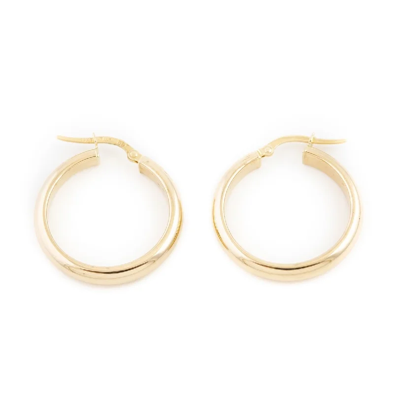 Best hoop earrings with crescent-shaped designs for a bold, moon-inspired style-Medium Halfpipe Gold Hoops