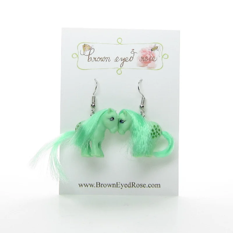 Best hoop earrings with geometric cuts for a sharp, modern appeal-Minty Retro My Little Pony Earrings