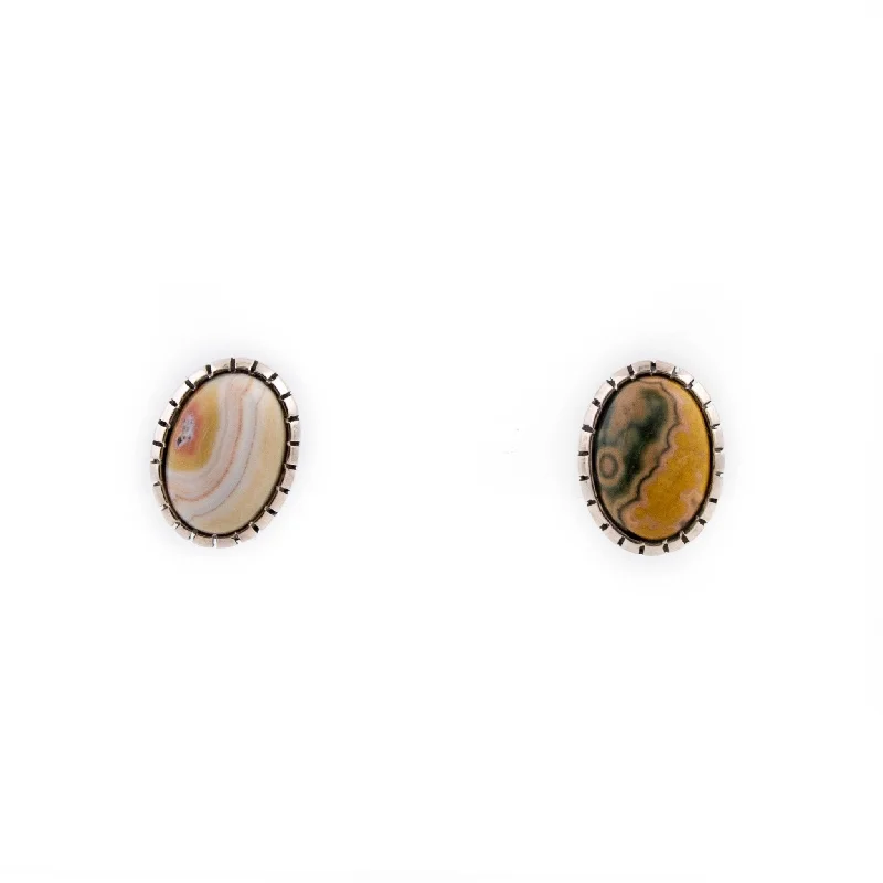 Hoop earrings with a matte black finish for a sleek, edgy vibe-Mismatched Ocean Jasper Earrings