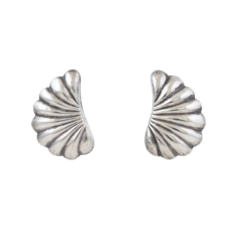 Best hoop earrings with custom designs for a personalized, unique accessory-Modernist Half-Shell Earrings