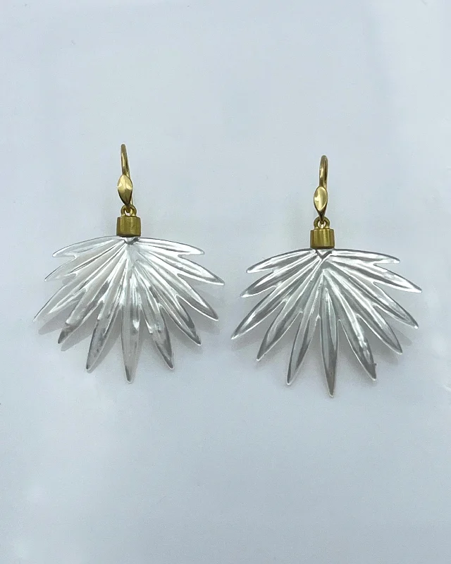 Best hoop earrings with detachable studs for a versatile and adjustable accessory-Annette Ferdinandsen Mother-of-Pearl Fan Palm Earrings