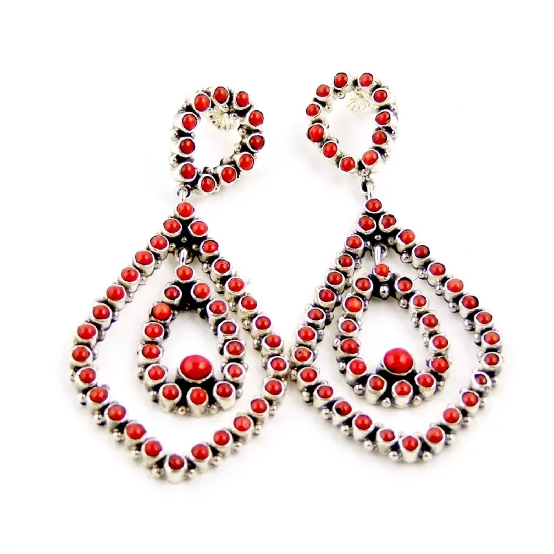 Best hoop earrings with cubic zirconia for a budget-friendly, dazzling look-Multi Stone Coral Earrings