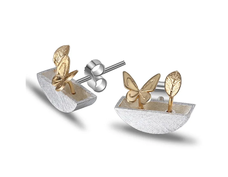 Hoop earrings with rhinestone-studded rims for a glamorous touch-My Little Garden Stud Earring