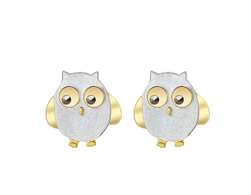 Hoop earrings with polished metal for a shiny and high-quality finish-Cute Owl Earring