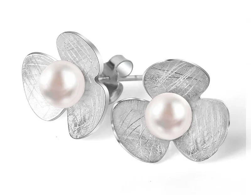 Best hoop earrings with Swarovski crystals for added sparkle and luxury-Pearl Clover Earring