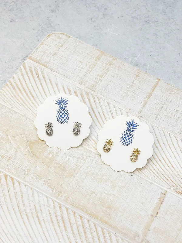 Best hoop earrings with enamel details for a colorful and modern look-Phoebe Mini Pineapple Studs