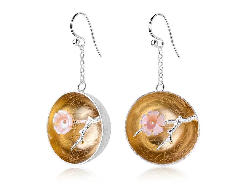 Hoop earrings with polished metal for a shiny and high-quality finish-Plum Blossom Earring