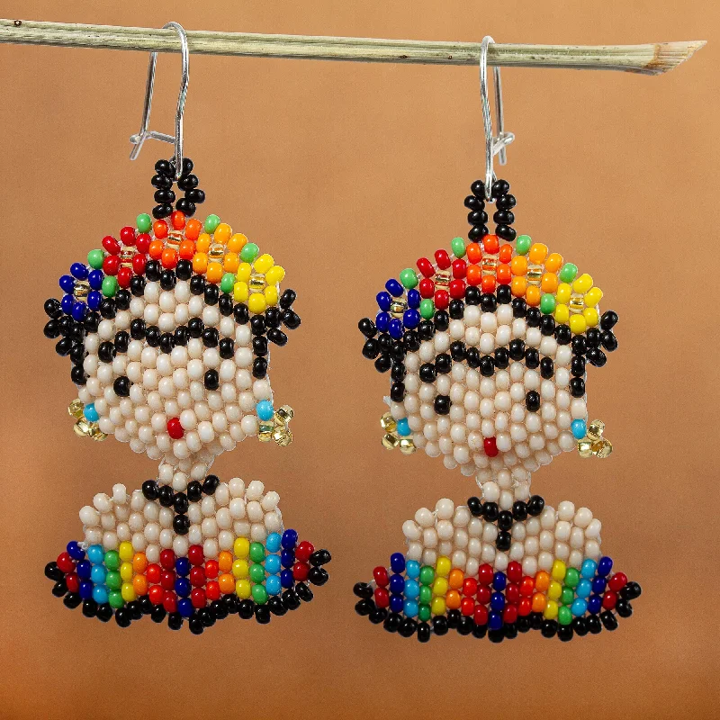 Best hoop earrings with gold for a luxurious and timeless look-Rainbow Frida Handmade Multicolored Beaded Frida Earrings