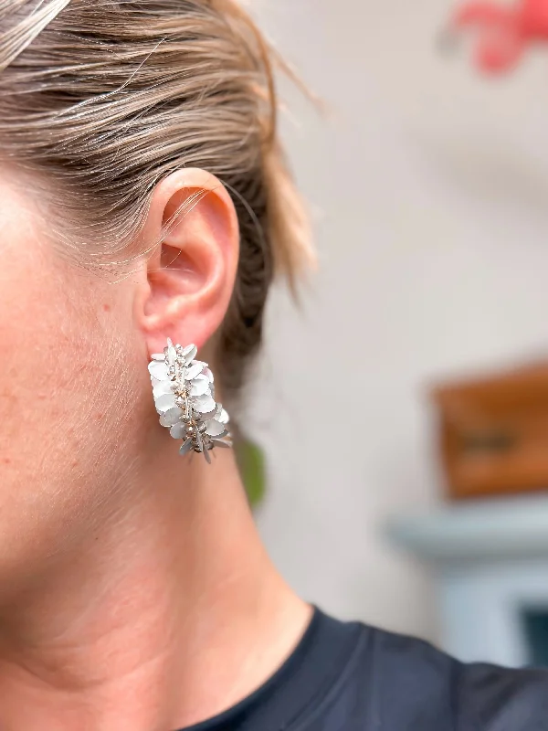 Stylish hoop earrings with diamond accents for an elegant and sparkling effect-Shiny Sequin Hoop Earrings - Gray